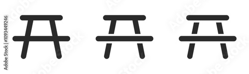 Picnic area vector icon designs set. Rest zone icon. Picnic area icon. Picnic icon