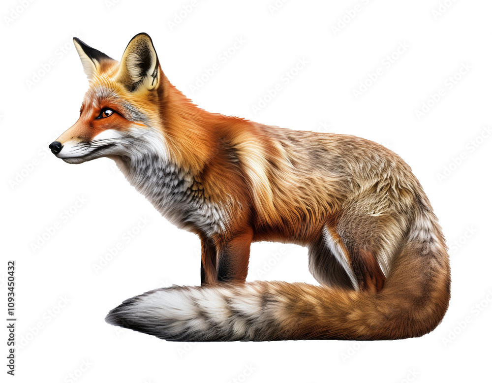 Fox isolated on white background, cutout Fox isolated on white background, cutout