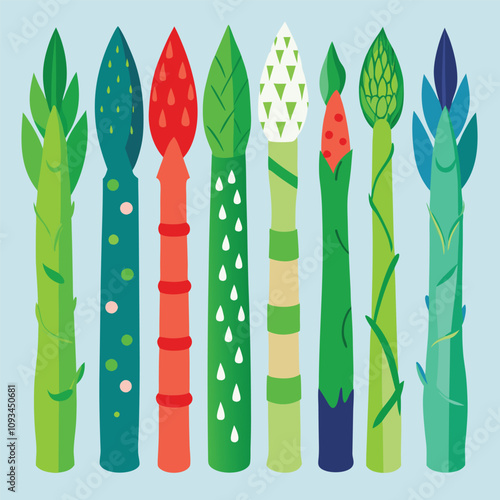 Asparagus Vector Drawing  Detailed Sketch of Fresh Vegetables for Culinary Projects

