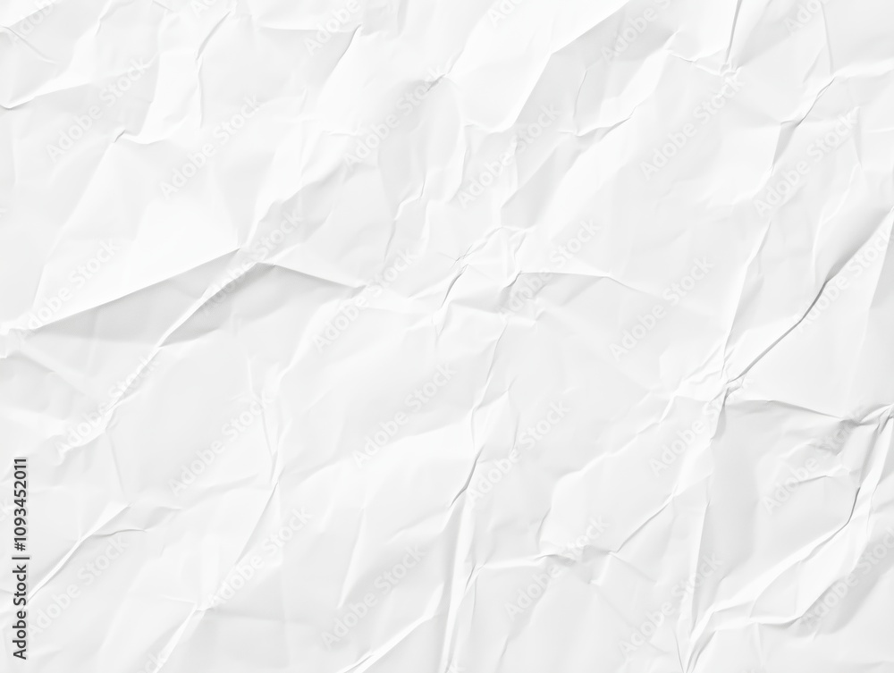 Fototapeta premium Abstract white crumpled and creased recycle paper texture background