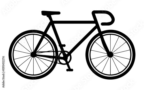 Bicycle icon vector silhouette on white background.