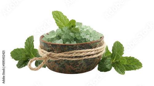 Herbal Foot Soak with Epsom Salt on transparent background PNG. photo