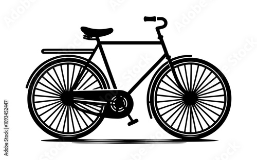 Bicycle icon vector silhouette on white background.
