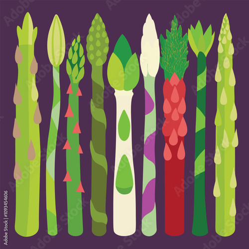 Asparagus Drawing  Hand Drawn Illustration of Fresh Green Asparagus Spears

