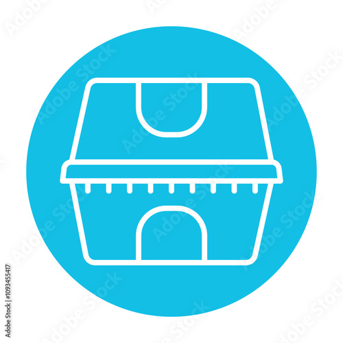 Plastic container line icon. Vector isolated element.