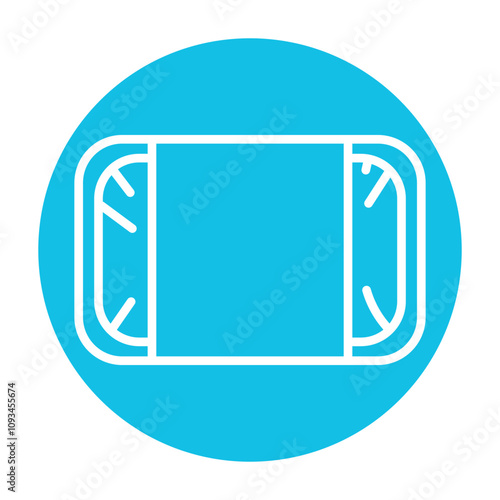 Plastic tray container line icon. Vector isolated element.