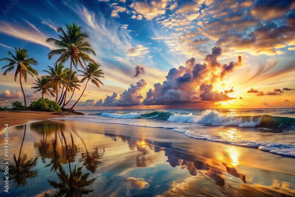 Serene Double Exposure of a Beach with Waves Crashing, Merging Nature's Beauty and Tranquility in a Captivating Artistic Display Serene Double Exposure of a Beach with Waves Crashing, Merging Nature's Beauty and Tranquility in a Captivating Artistic Display