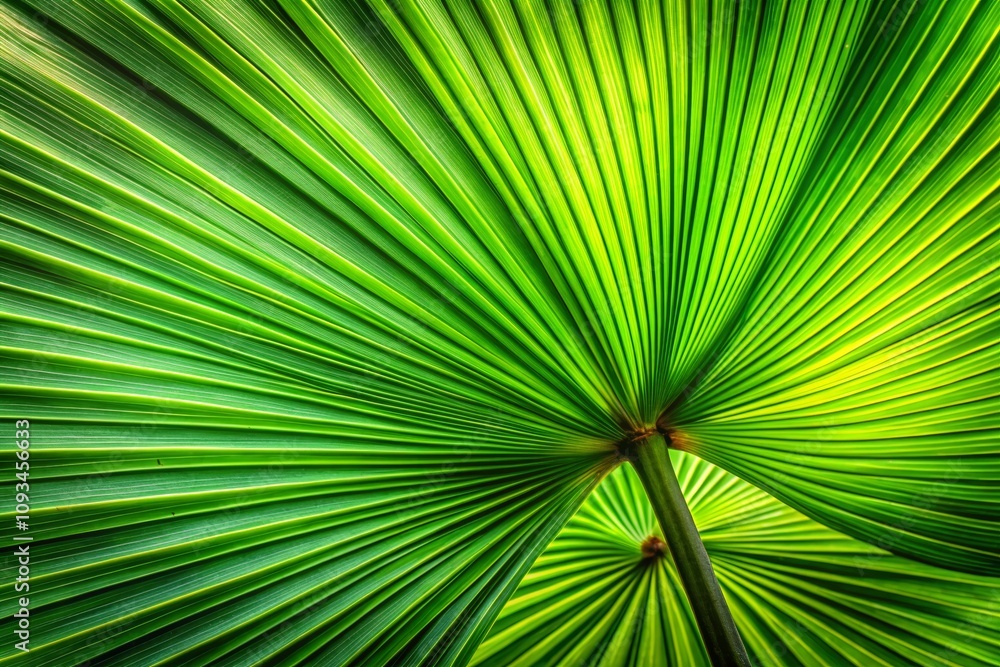 Lush Green Palm Leaf Texture in Tropical Background, Capturing the Beauty of Nature with Vibrant Shades and Intricate Patterns for Freshness and Relaxation Lush Green Palm Leaf Texture in Tropical Background, Capturing the Beauty of Nature with Vibrant Shades and Intricate Patterns for Freshness and Relaxation