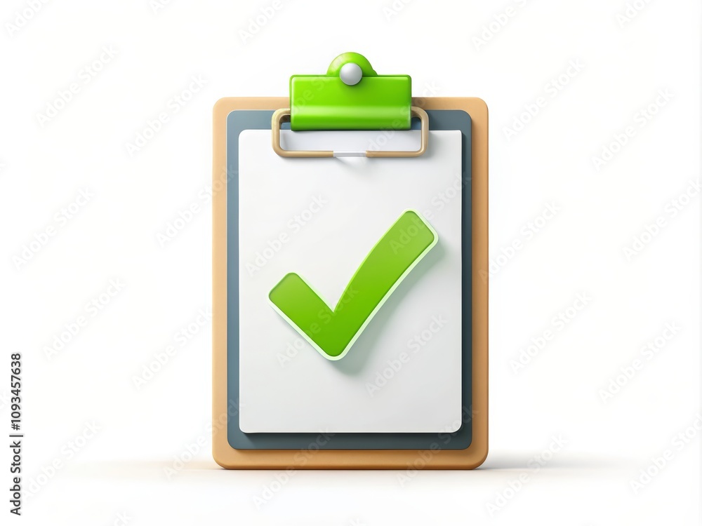 Illustration of a Green Check Mark on a Clipboard, Symbolizing Approval and Task Completion in a Clean and Modern Style Illustration of a Green Check Mark on a Clipboard, Symbolizing Approval and Task Completion in a Clean and Modern Style