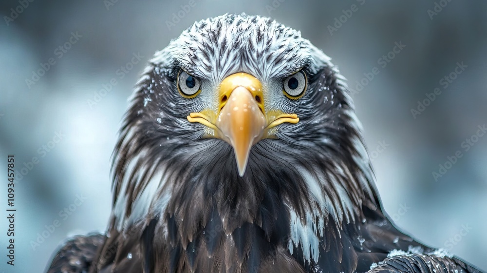 Majestic Eagle Portrait in Winter - A Powerful Bird of Prey Majestic Eagle Portrait in Winter - A Powerful Bird of Prey