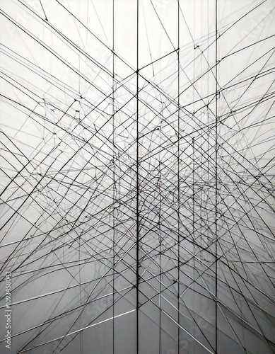 Minimalist Silver Background with Black Geometric Lines
