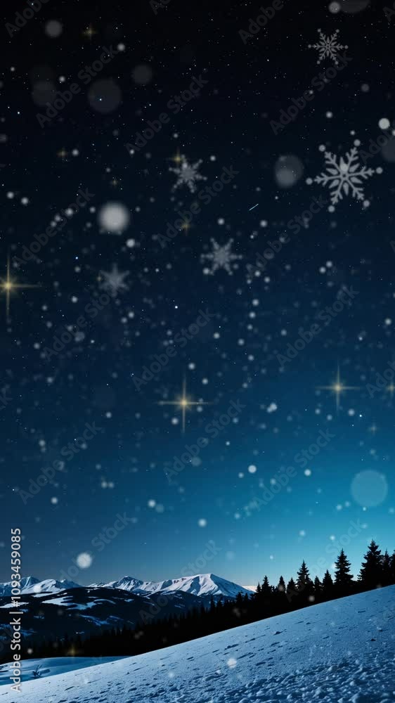 Christmas background banner with blank space for text, snowfall, looping time-lapse, 4k, christmas tree, vertical video Christmas background banner with blank space for text, snowfall, looping time-lapse, 4k, christmas tree, vertical video