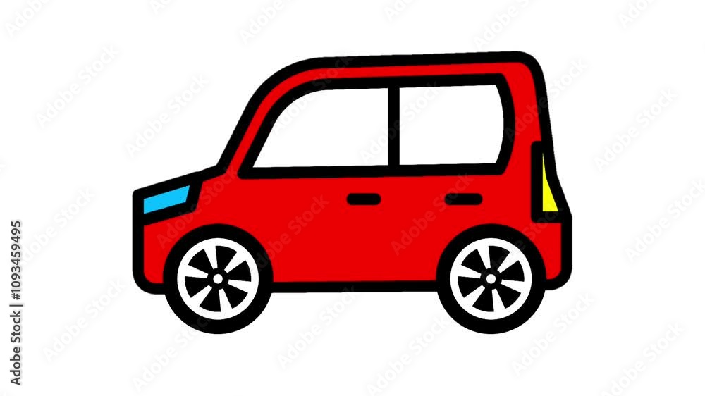 Family car animation of ideal for transportation needs, showcasing comfort, safety, and efficiency. Perfect for modern family travel