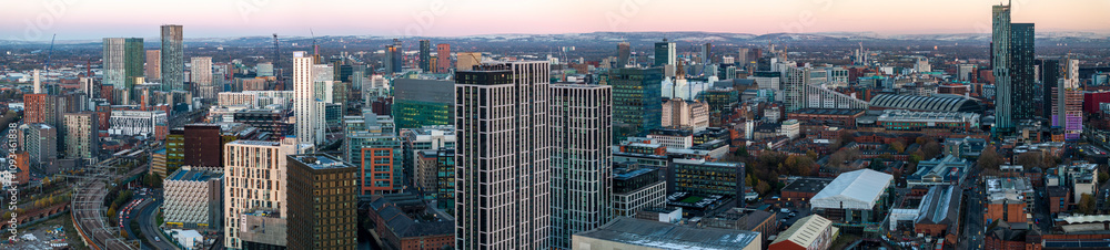 Aerial image of Manchester Skyline Panorama 