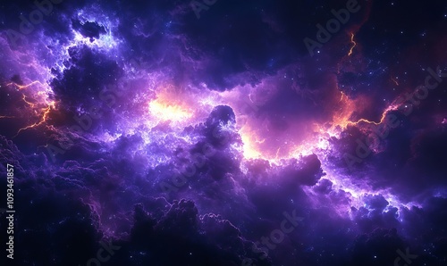 Explosion of Violet - Blue Light, Generative AI