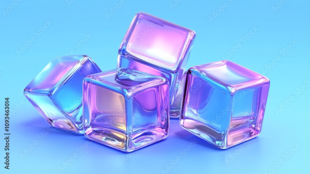 A 3D holographic cube with a glowing purple crystal texture.
A 3D holographic cube with a glowing purple crystal texture.