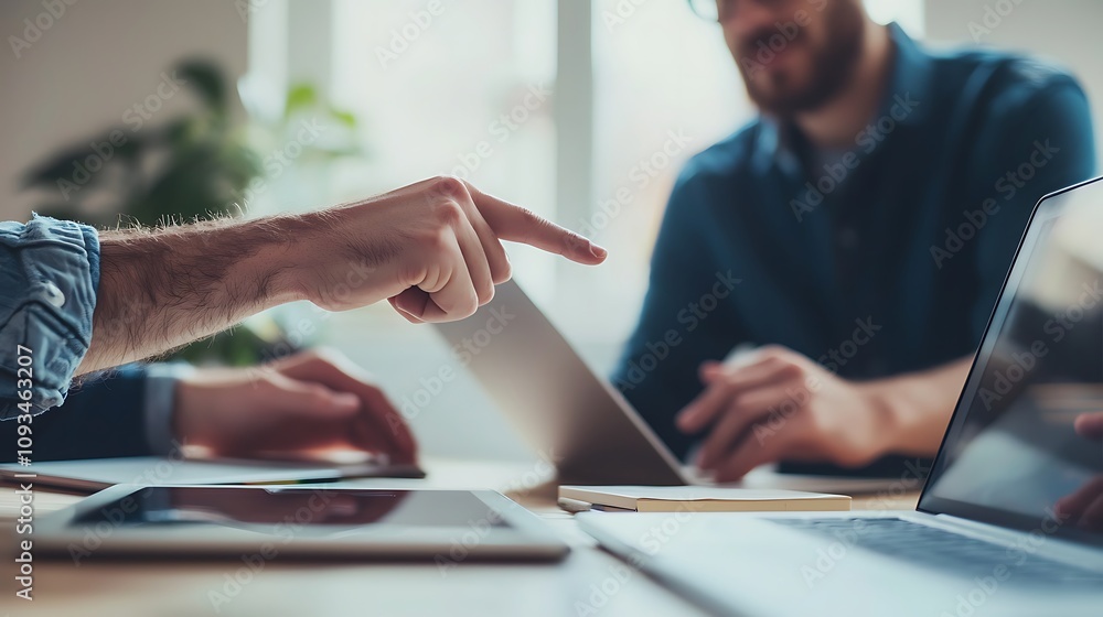 Business meeting discussion office environment digital collaboration teamwork modern workspace strategy development Business meeting discussion office environment digital collaboration teamwork modern workspace strategy development