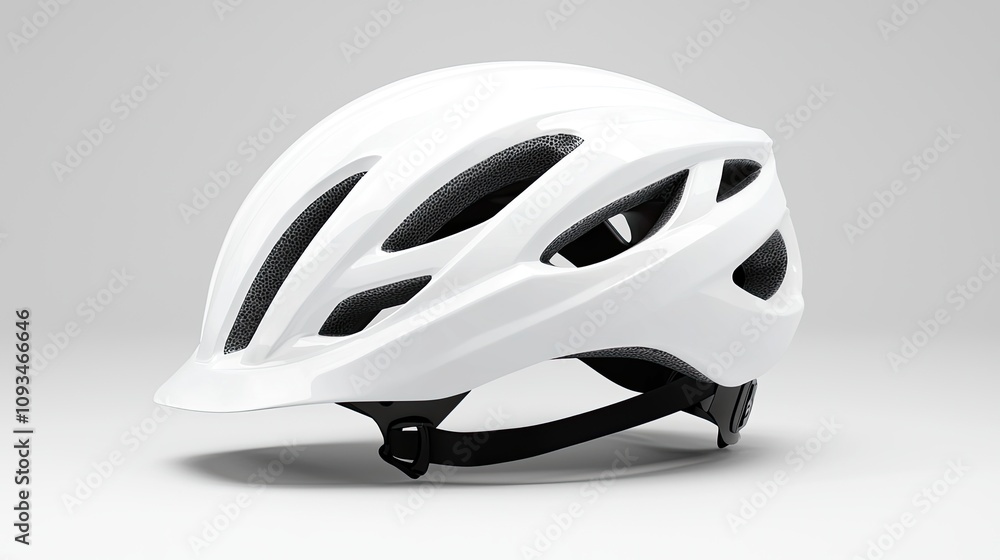 Sleek White Bicycle Helmet with Aerodynamic Design and Ventilation for Cycling Safety and Performance in Outdoor Activities Sleek White Bicycle Helmet with Aerodynamic Design and Ventilation for Cycling Safety and Performance in Outdoor Activities