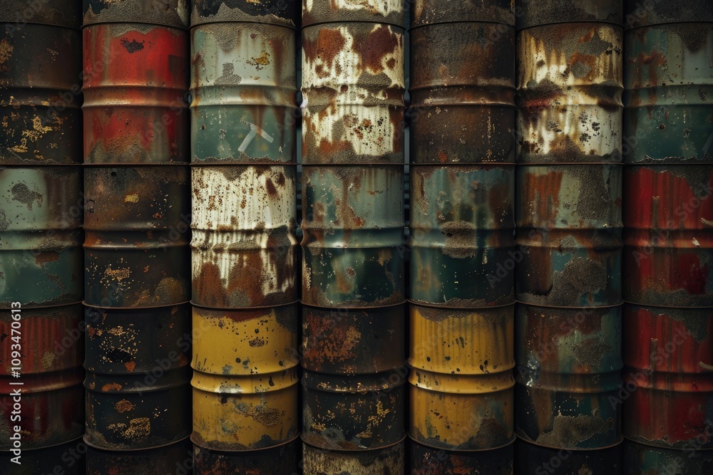 oil barrels or chemical drums stacked up oil barrels or chemical drums stacked up oil barrels or chemical drums stacked up oil barrels or chemical drums stacked up