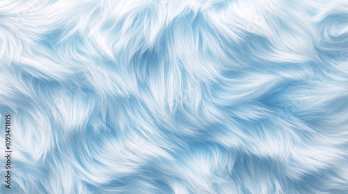 Textured Background of Soft and Fluffy Light Blue Fur Waves Ideal for Creative Projects, Design Applications, and Wallpaper Creations of Cozy Atmospheres