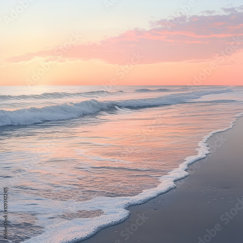 Pink Sunset, Gentle Waves