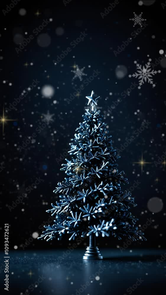 Christmas background banner with blank space for text, snowfall, looping time-lapse, 4k, christmas tree, vertical video Christmas background banner with blank space for text, snowfall, looping time-lapse, 4k, christmas tree, vertical video