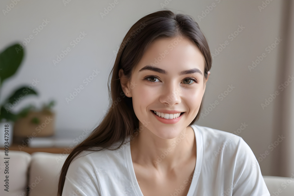 Portrait of smiling woman with perfect teeth showing happiness and confidence Portrait of smiling woman with perfect teeth showing happiness and confidence