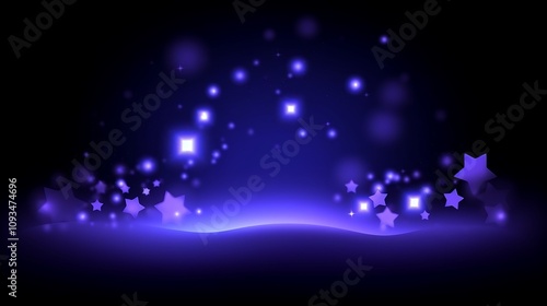 Wallpaper Mural Glowing Stars and Lights Sparkle Over Dark Blue Landscape Torontodigital.ca