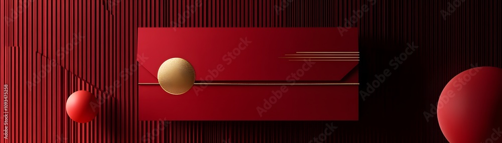 Abstract composition featuring a red card, gold sphere, and orb on a textured background, creating a visually striking arrangement with modern aesthetic appeal. Abstract composition featuring a red card, gold sphere, and orb on a textured background, creating a visually striking arrangement with modern aesthetic appeal.