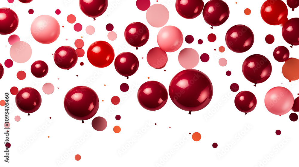 Floating red confetti in the air, adding a touch of festive flair and energy to any occasion, isolated on transparent background. Floating red confetti in the air, adding a touch of festive flair and energy to any occasion, isolated on transparent background.