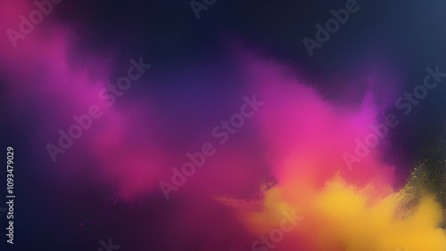 neon Fuchsia, Mustard, Midnight Blue glowing gradient background, a soft grainy noise texture with shimmering highlights and Smooth Transitions for a dynamic effect.