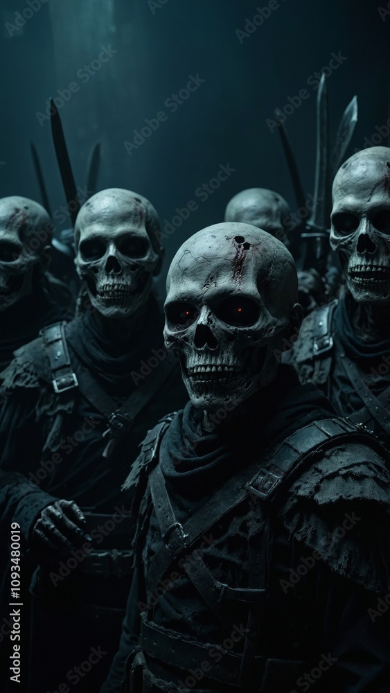 Skeleton warriors in anime style Skeleton warriors in anime style