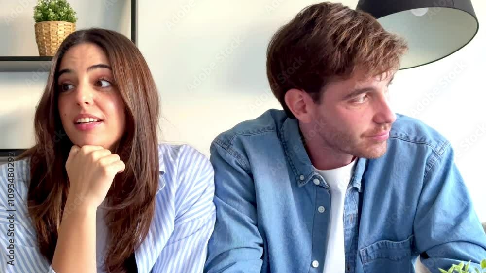 The young man and woman seek help from a marriage therapist via video call, openly addressing their challenges with infertility, financial struggles, and communication issues. Communication problems The young man and woman seek help from a marriage therapist via video call, openly addressing their challenges with infertility, financial struggles, and communication issues. Communication problems