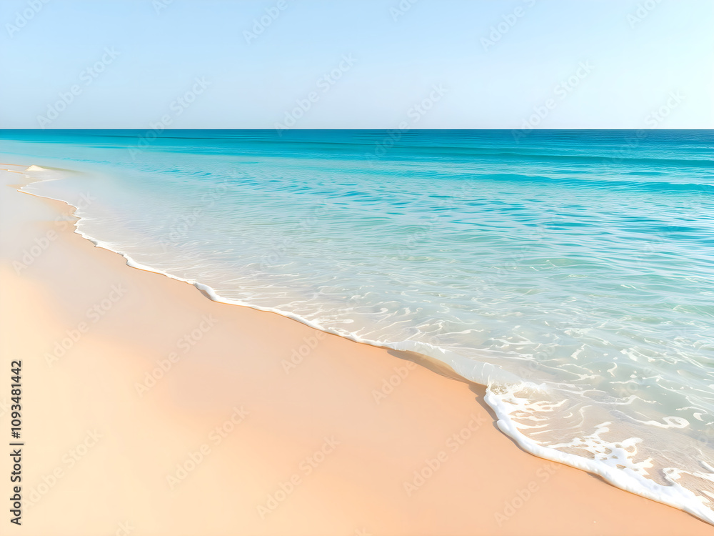 Aerial View of Turquoise Ocean Waves on Sandy Beach Aerial View of Turquoise Ocean Waves on Sandy Beach