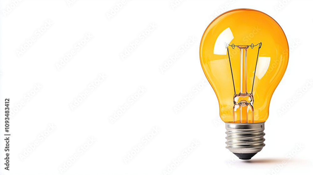a light bulb representing a bright idea, on a clean white background a light bulb representing a bright idea, on a clean white background