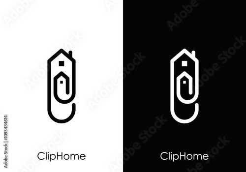 book clip home logo. home building construction education design vector template