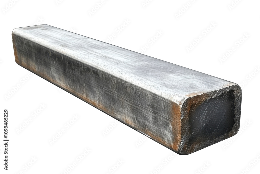 Silver steel bar beam isolated on transparent background Silver steel bar beam isolated on transparent background