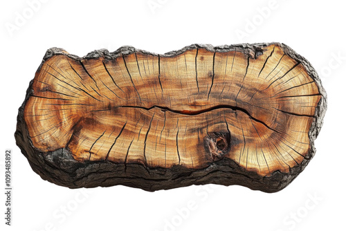 Hollowed log sign isolated on transparent background