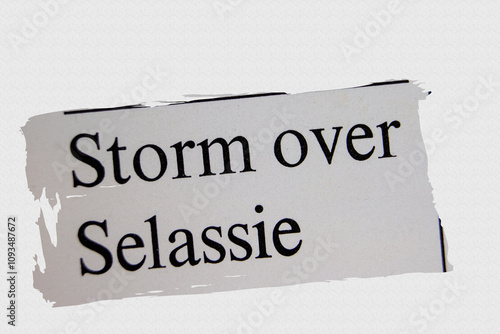 Storm over Selassie - news story from 1974 UK newspaper headline article title photo