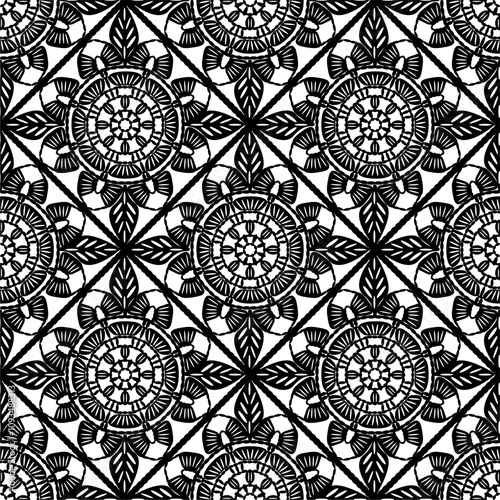 Pattern with crochet granny square wallpaper handmade decorative art design print craft handiwork 	