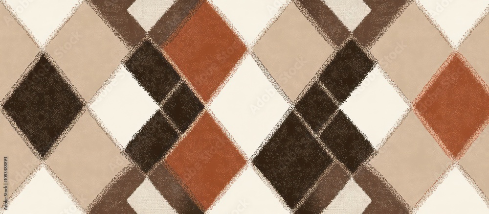 Artsy Brown and Beige Diamond Pattern Textile Design Artsy Brown and Beige Diamond Pattern Textile Design