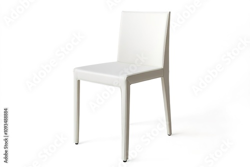 Modern white chair on blank background, minimalist design photo