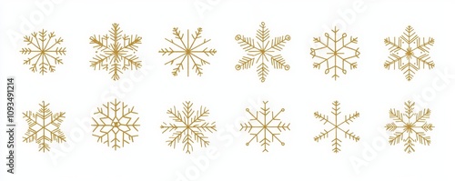 An EPS10 modern illustration featuring snowflakes and stars, bordered and set against a white background.