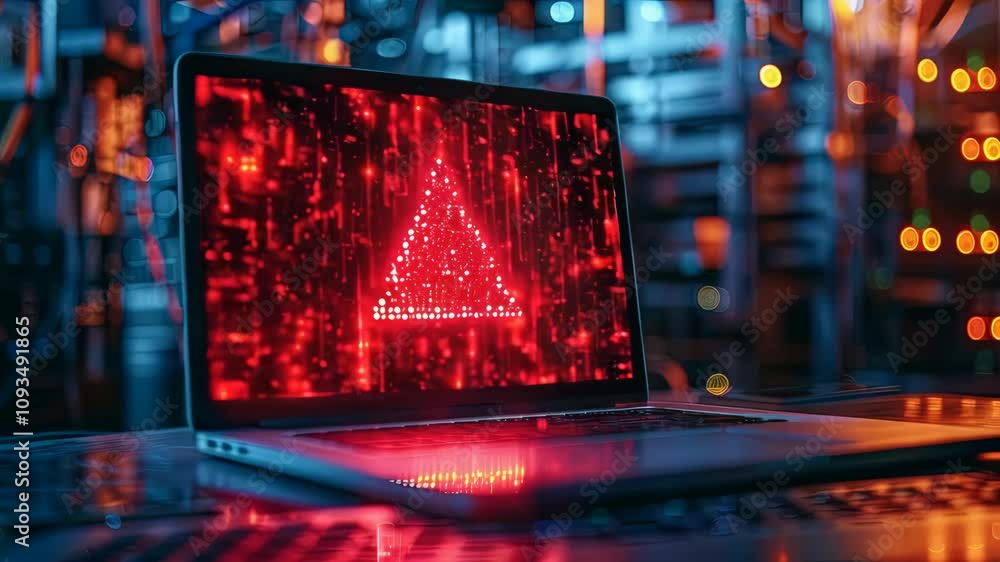 video of Hacking concept. Attention warning attacker, red screen video of Hacking concept. Attention warning attacker, red screen