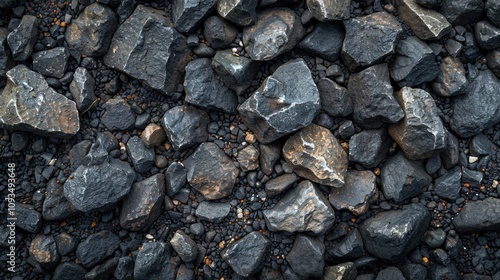 Wallpaper Mural A close-up view of rugged stones scattered on the ground, showcasing their varied textures and shades, This image can be used for nature-themed projects, landscaping, environmental discussions Torontodigital.ca