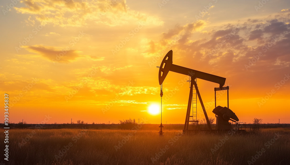 oil pump at sunset oil pump at sunset