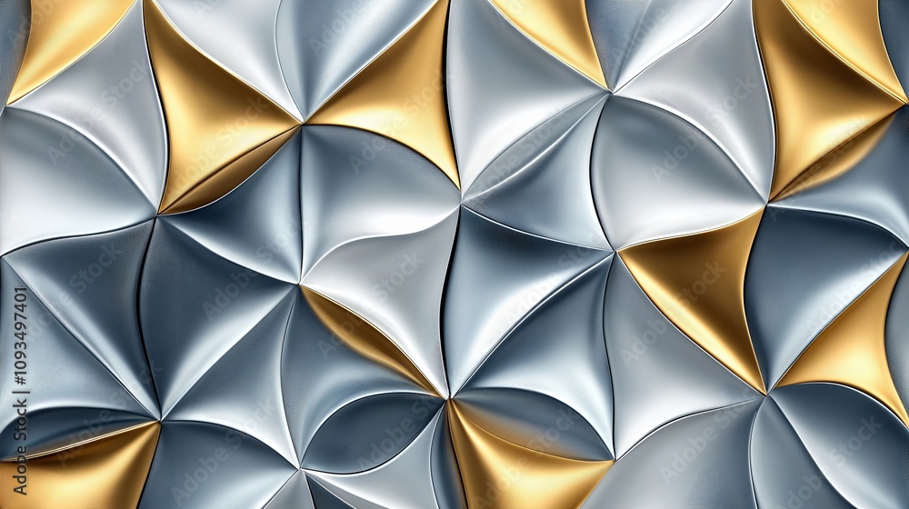 Kaleidoscopic Abstract Art with Metallic Accents Kaleidoscopic Abstract Art with Metallic Accents