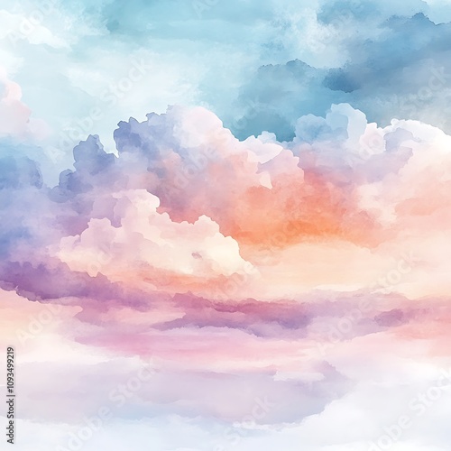 Dreamy Sky Watercolor Background with Soft Hues a?"ar 3:2 - Image #2 @PrideWalaBhai01