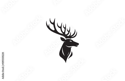 deer silhouette vector outline art illustration logo design
