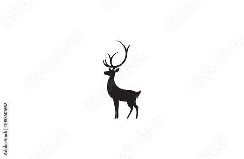 deer silhouette vector outline art illustration logo design
